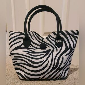 VINTAGE St. John Monochrome Zebra Pattern Tote